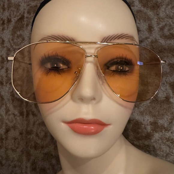 Orange lens sunglasses aviator gold frame main image 7